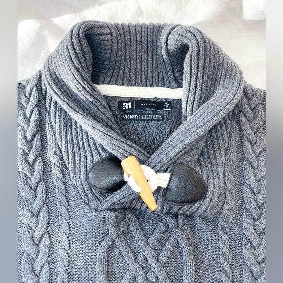 Simons Toggle Collar Cable Knit Sweater - Picture 8 of 10